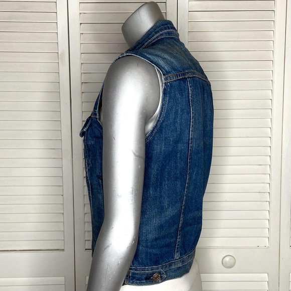 Rag & Bone JEAN 'The Burney' Ladies Denim Vest Main Street Wash Medium Blue XS - Picture 5 of 9